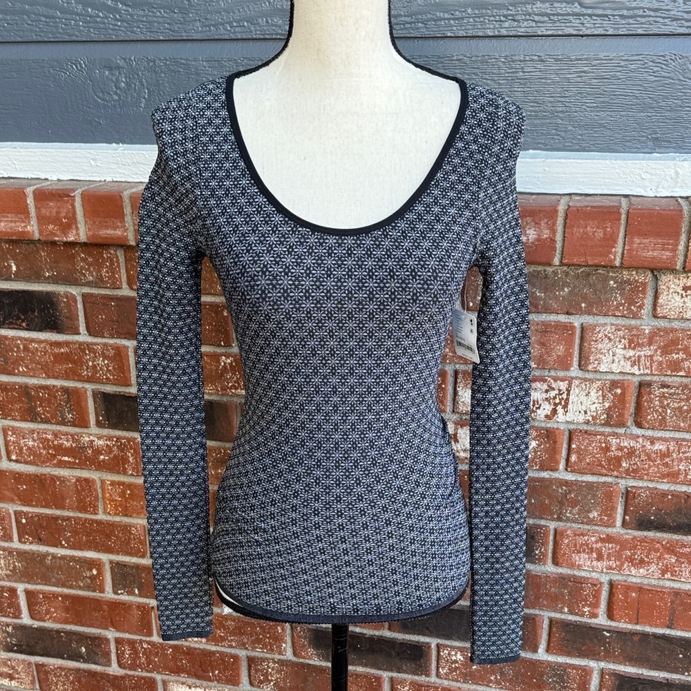 Intimately Free People Clean Lines Long Sleeve Top Black M/L Seamless NWT